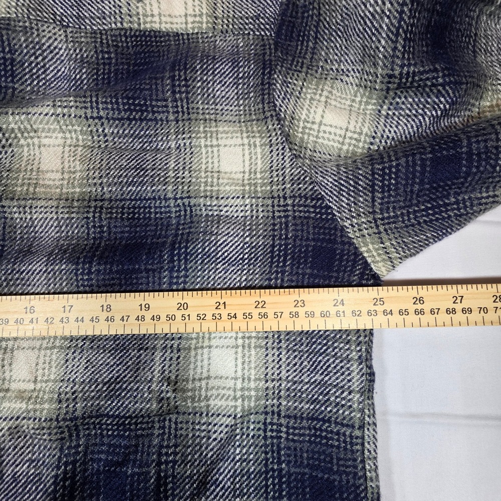 Global Exclusive Collection Blue Plaid Flannel Shirt Jacket Mens XL 43/44 - Picture 7 of 8